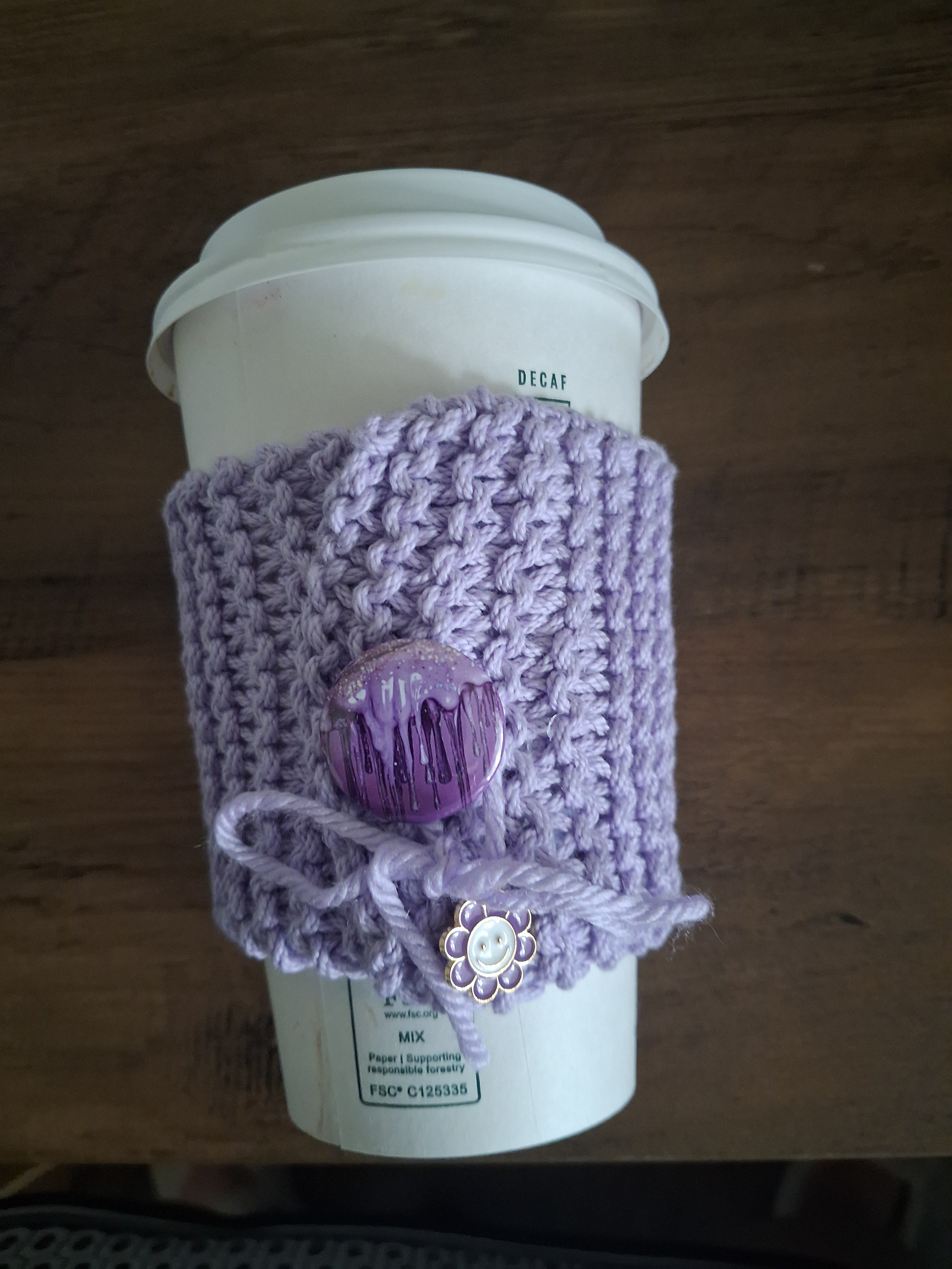 Lavendar cup cozy