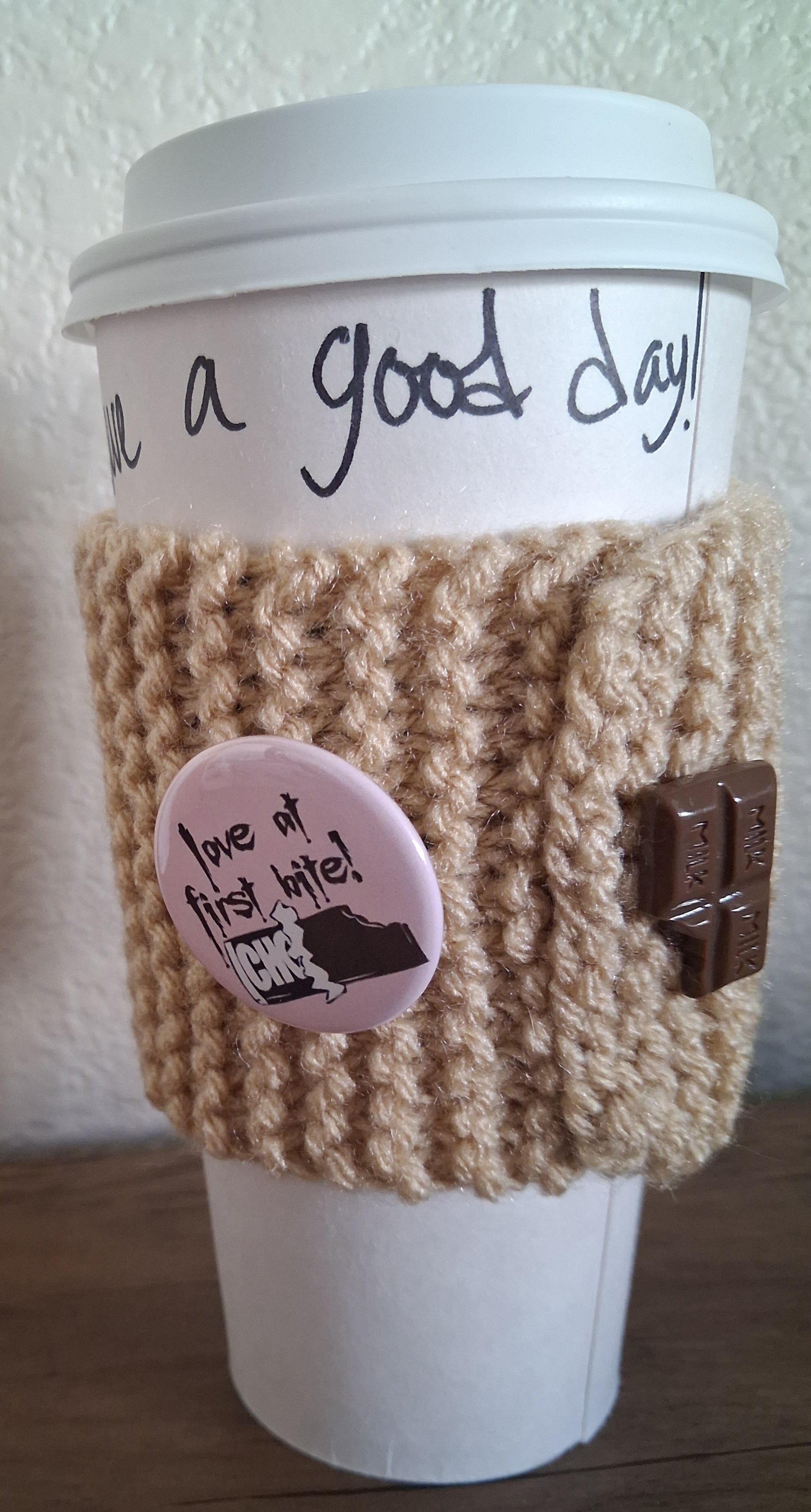 Chocolate theme drink cozy