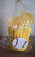 Yellow baseball drink cozy