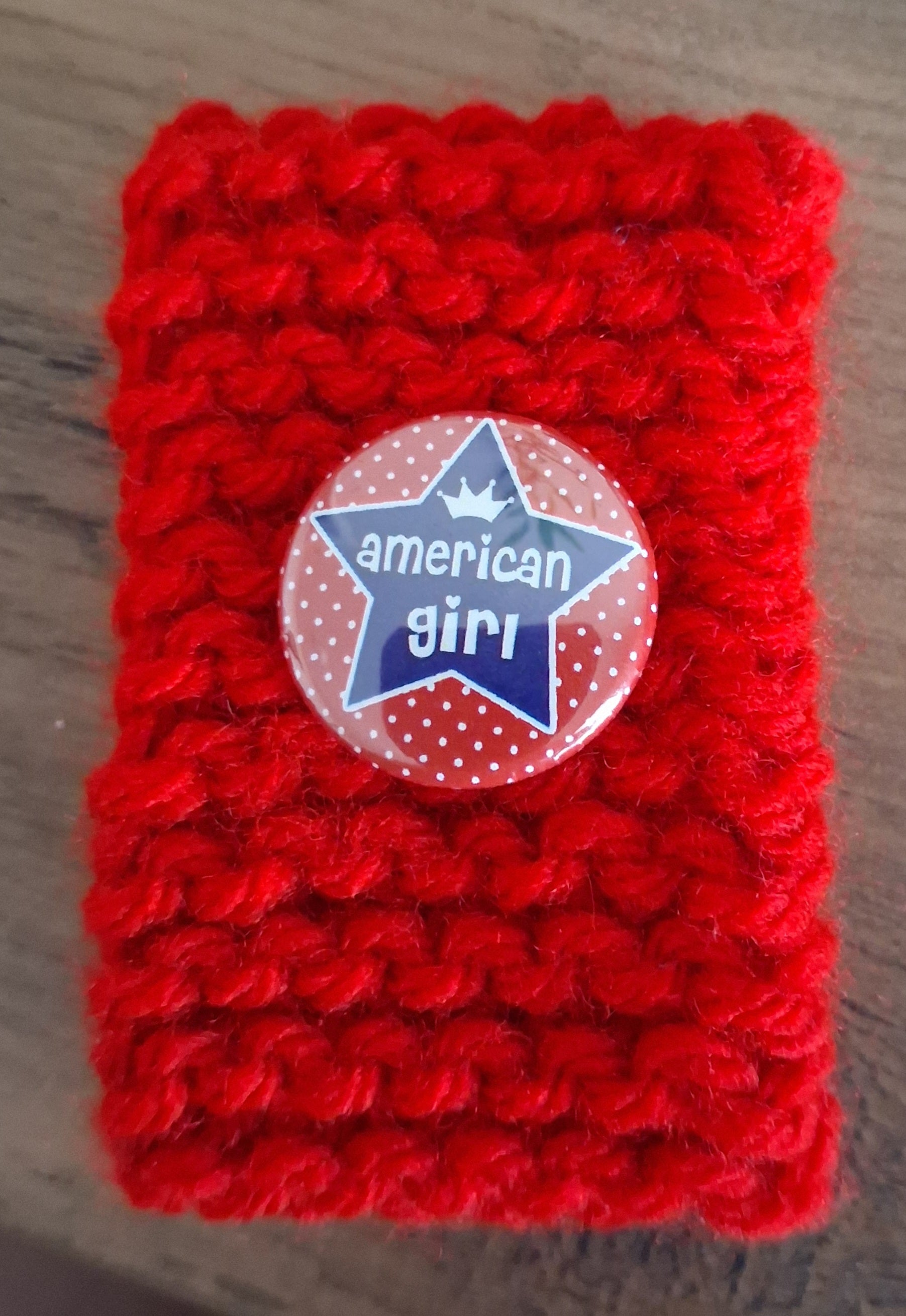 Red American wrist cozy